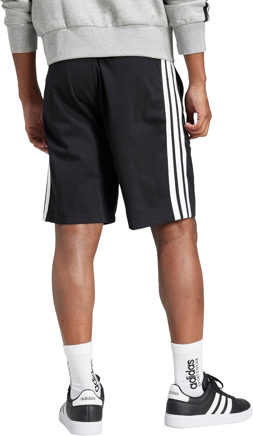 image:imageadidas mens Essentials 3stripes Single Jersey 10inch ShortsBlackWhite