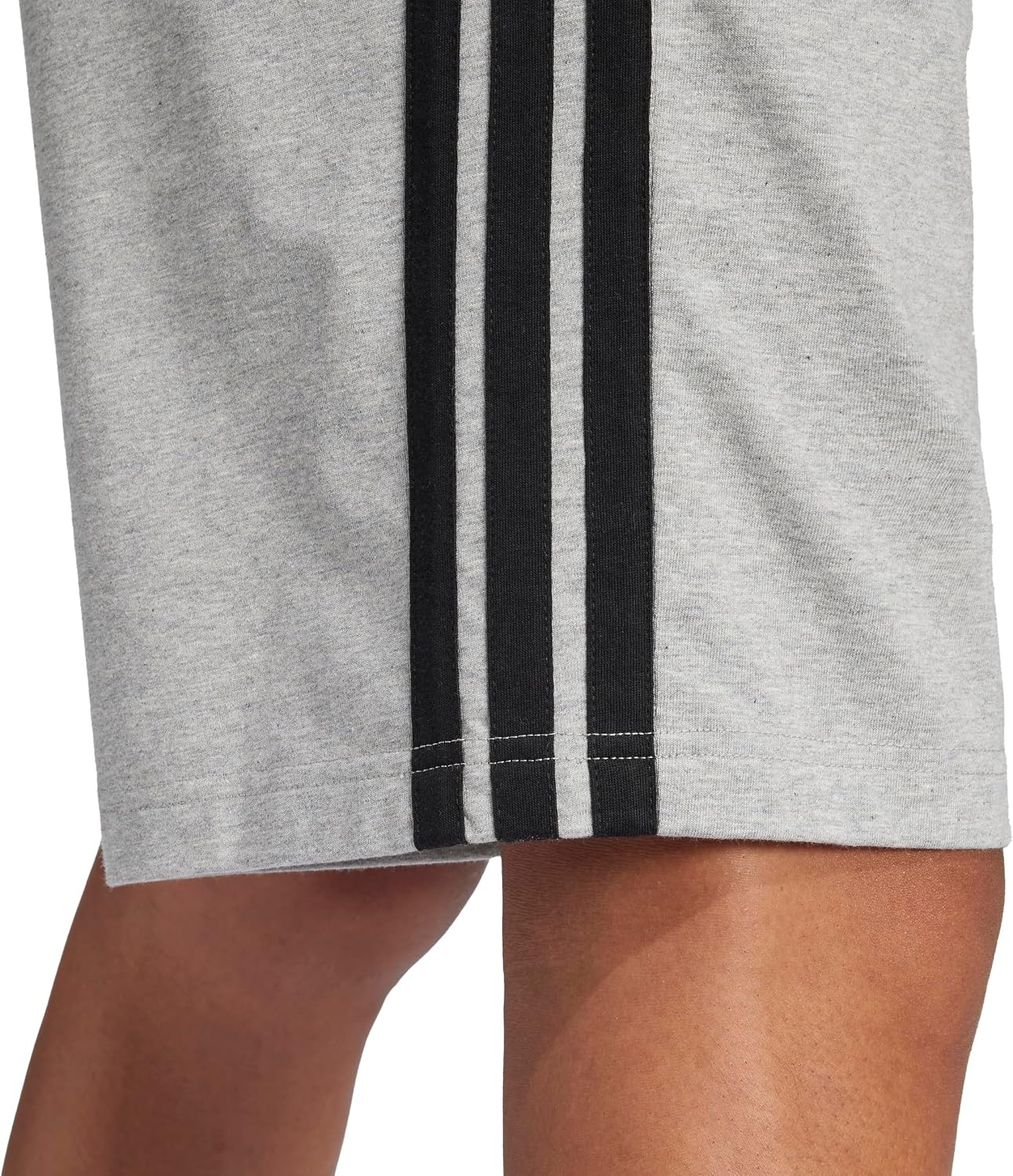 image:imageadidas mens Essentials 3stripes Single Jersey 10inch ShortsMedium Grey HeatherBlack