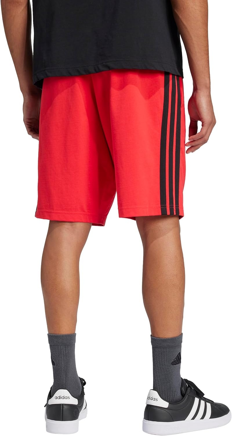 image:imageadidas mens Essentials 3stripes Single Jersey 10inch ShortsPure RubyBlack