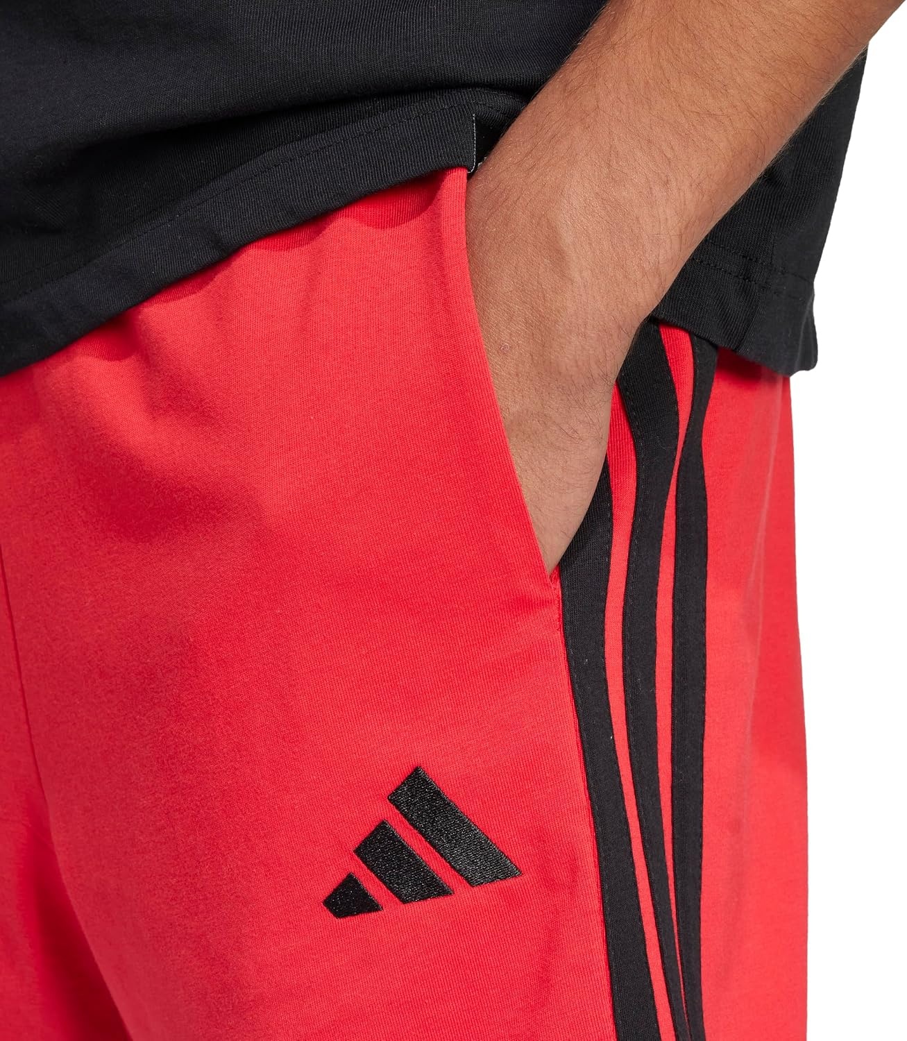 image:imageadidas mens Essentials 3stripes Single Jersey 10inch ShortsPure RubyBlack