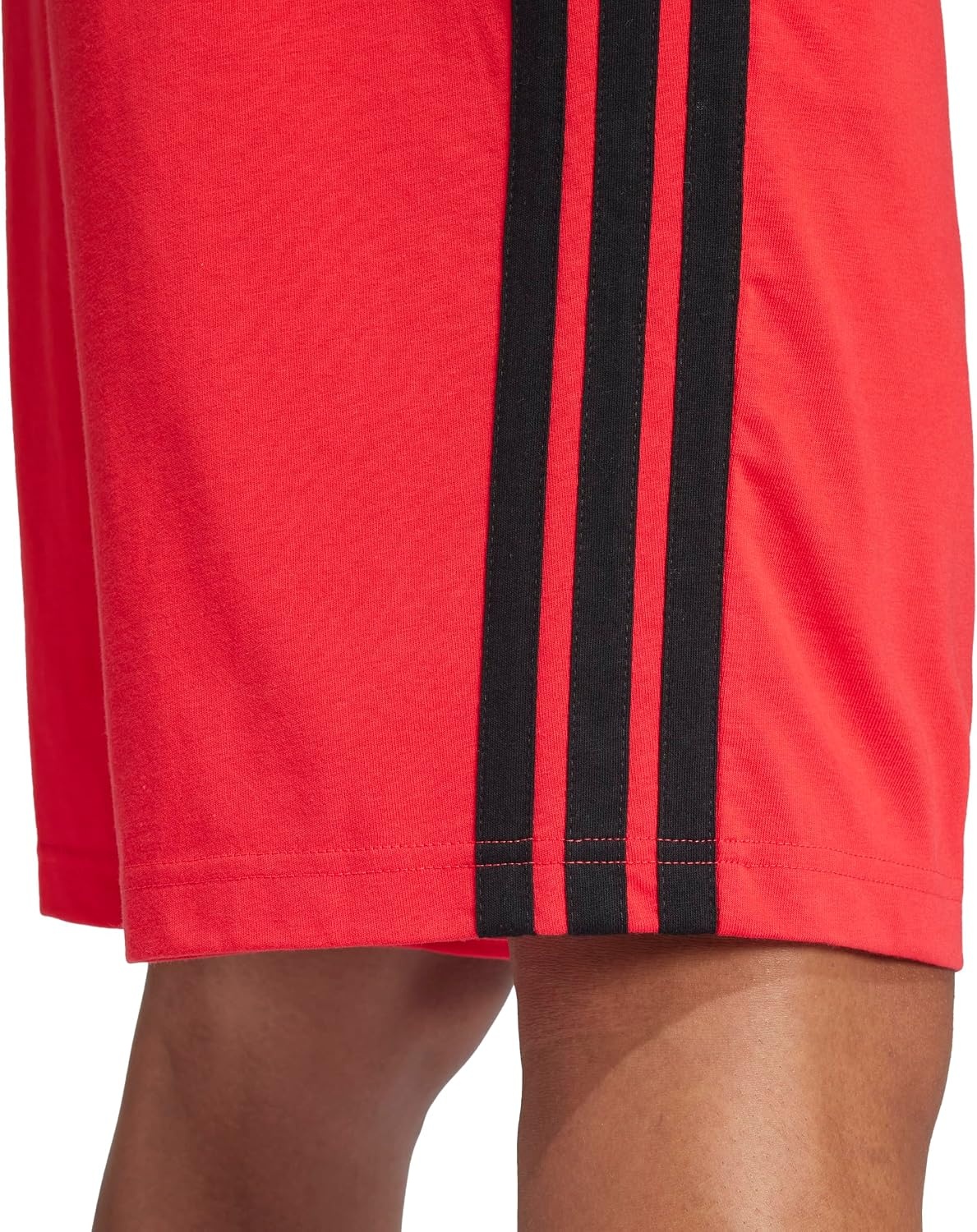 image:imageadidas mens Essentials 3stripes Single Jersey 10inch ShortsPure RubyBlack
