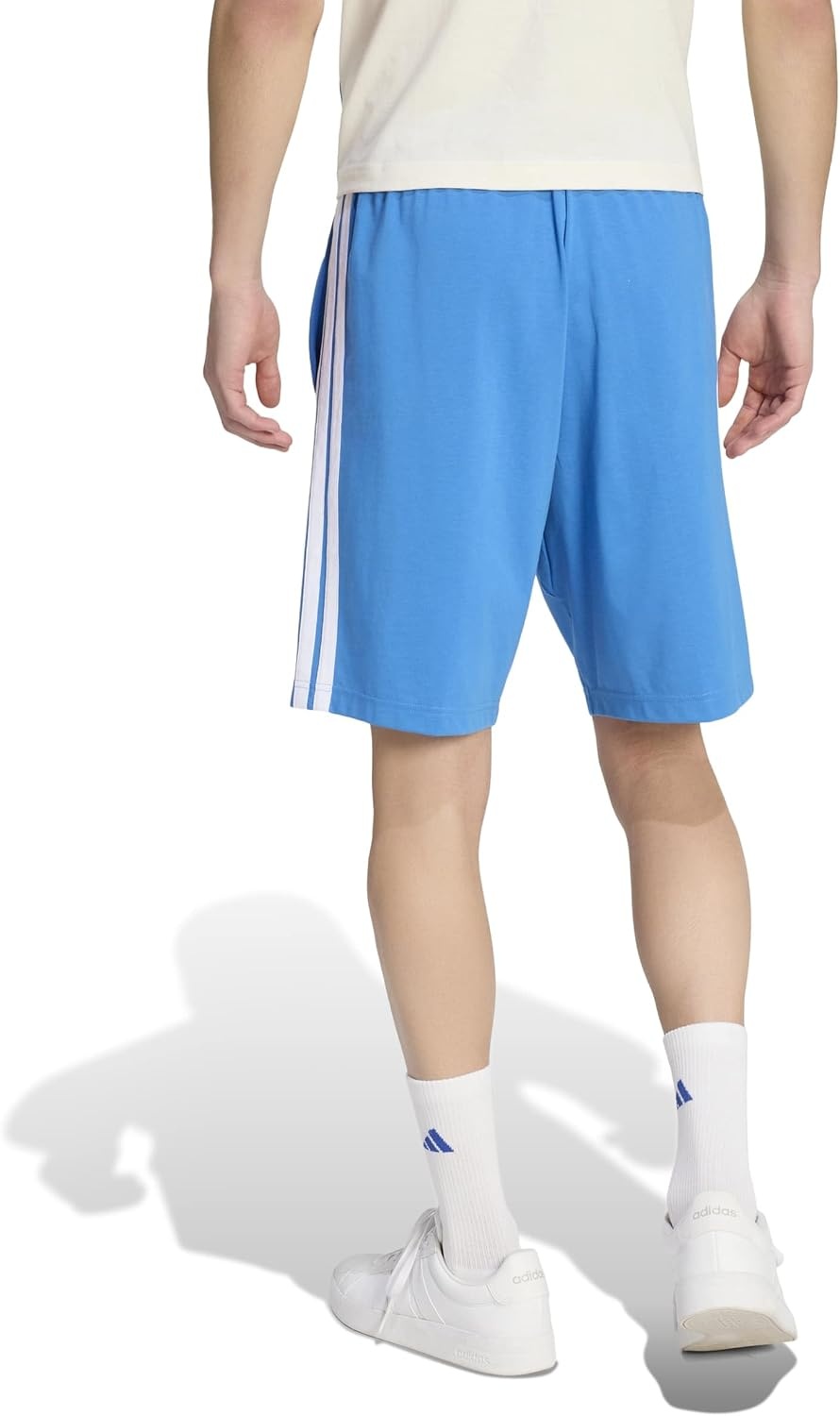 image:imageadidas mens Essentials 3stripes Single Jersey 10inch ShortsRay BlueOff White