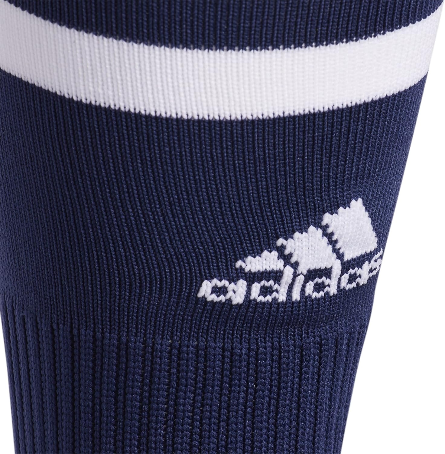 image:imageadidas unisex 3stripe Hoop Soccer Socks 1pair With Arch Compression for a Secure FitTeam Navy BlueWhite