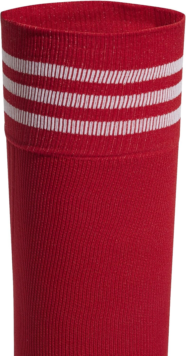 image:imageadidas unisex 3stripe Hoop Soccer Socks 1pair With Arch Compression for a Secure FitTeam Power Red 2White