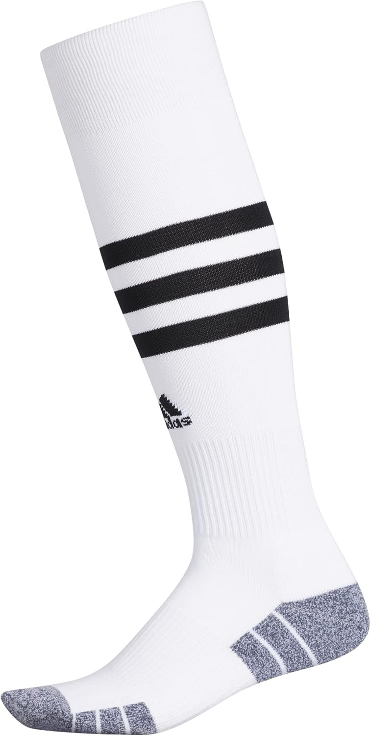 image:imageadidas unisex 3stripe Hoop Soccer Socks 1pair With Arch Compression for a Secure FitWhiteBlack
