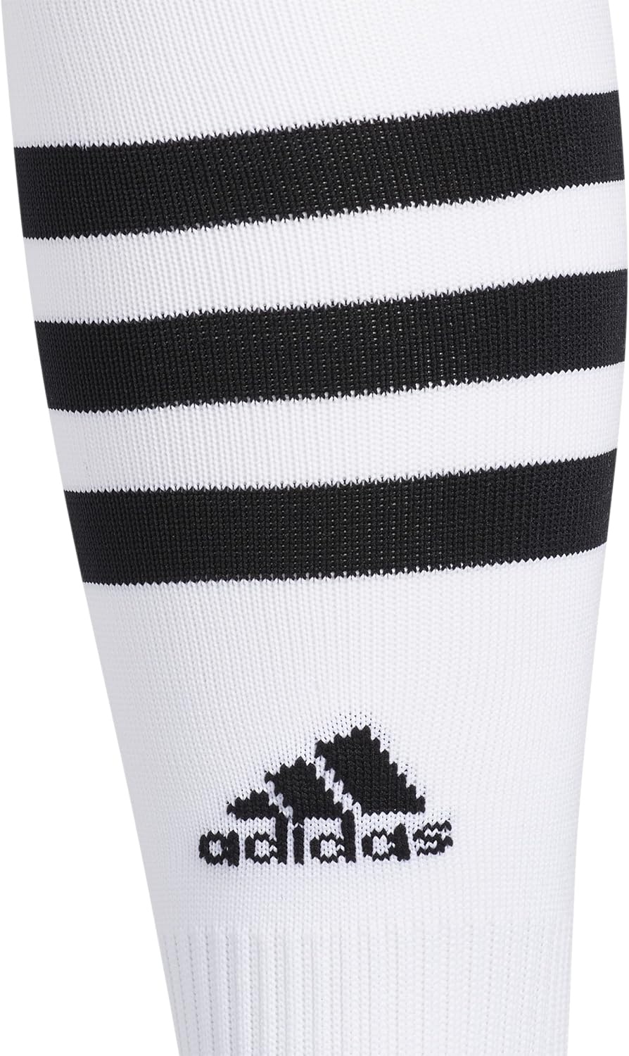 image:imageadidas unisex 3stripe Hoop Soccer Socks 1pair With Arch Compression for a Secure FitWhiteBlack