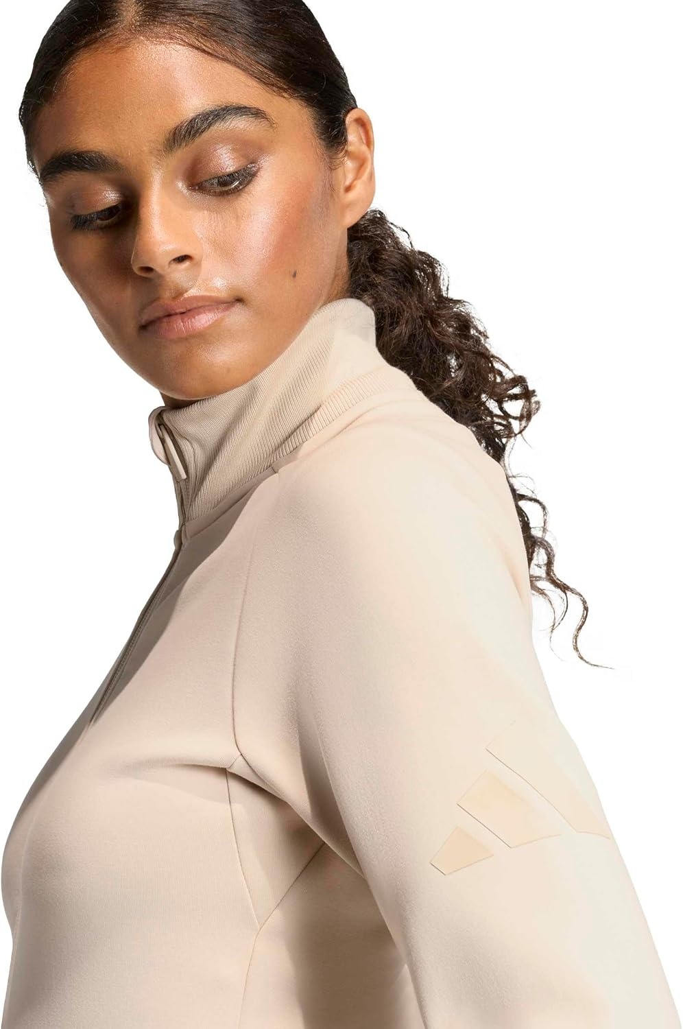 image:imageadidas womens All Szn Soft Lux Slim Track TopCrystal Linen