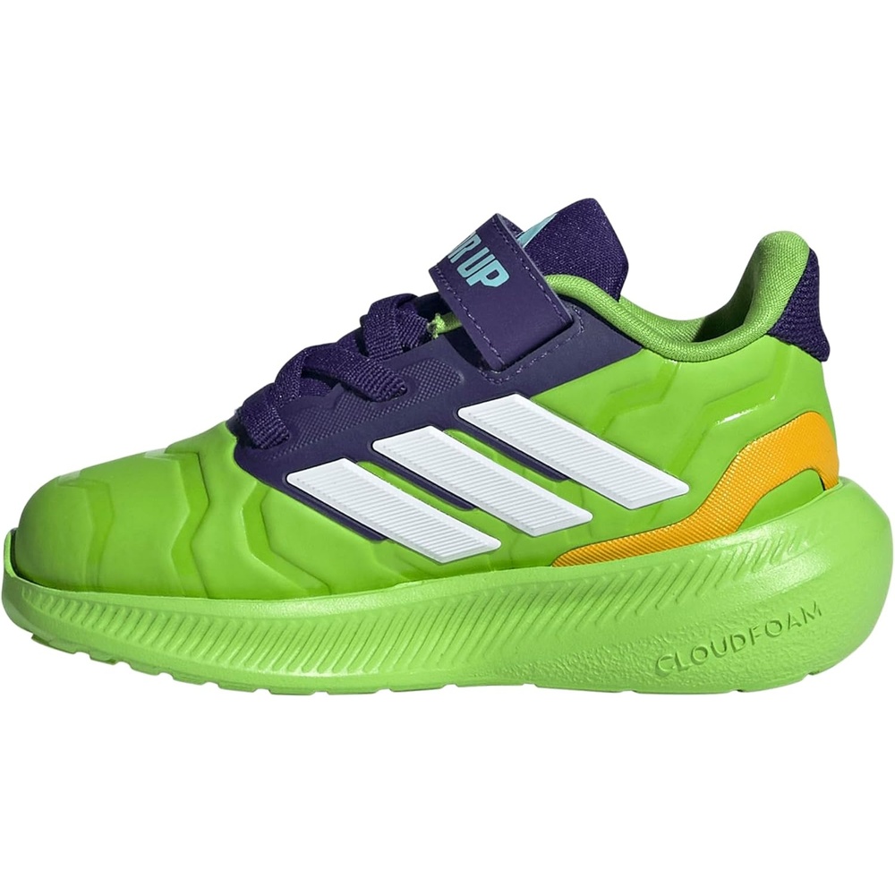 image:imageadidas BabyBoys Marvel Run Falcon 5 Elastic Lace amp StrapSemi Solar GreenWhiteCollegiate PurpleMarvel