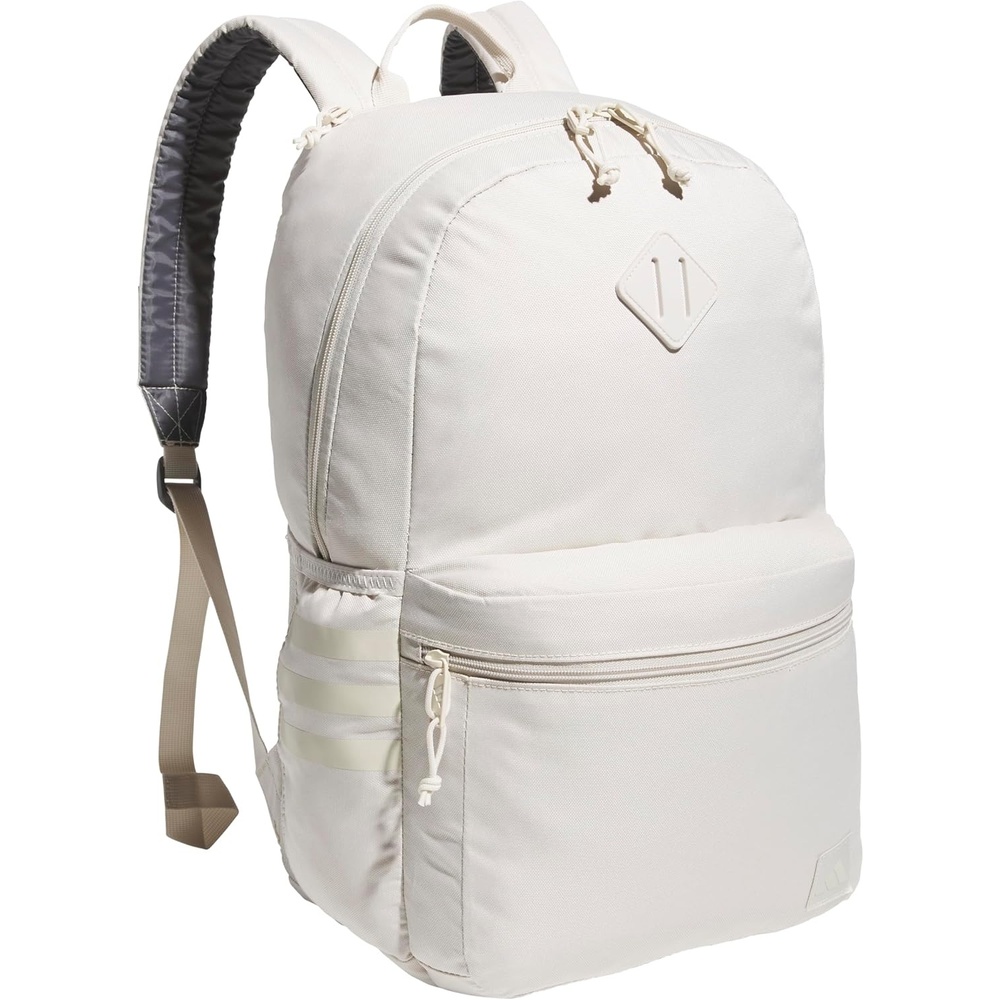 image:imageadidas Classic 3Stripe Backpack for Laptop School and Travel 28LAlumina BeigeGrey Four50