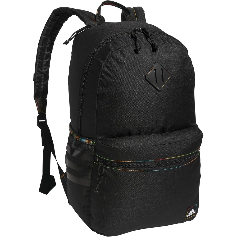 image:imageadidas Classic 3Stripe Backpack for Laptop School and Travel 28LBlackPulse Magenta Pink Rainbow50