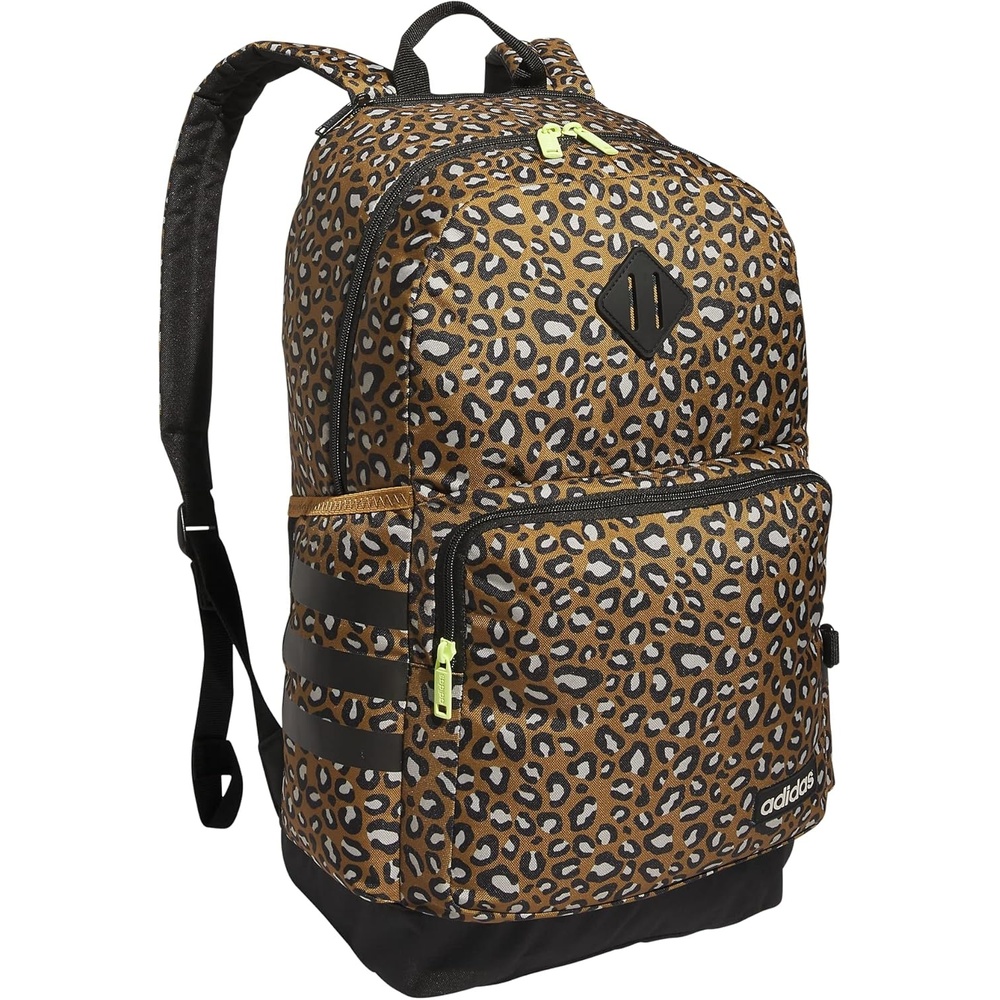 image:imageadidas Classic 3Stripe Backpack for Laptop School and Travel 28LCheetah Bronze StrataBlackPulse Lime Green40