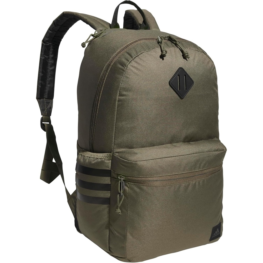 image:imageadidas Classic 3Stripe Backpack for Laptop School and Travel 28LOlive Strata GreenBlack50