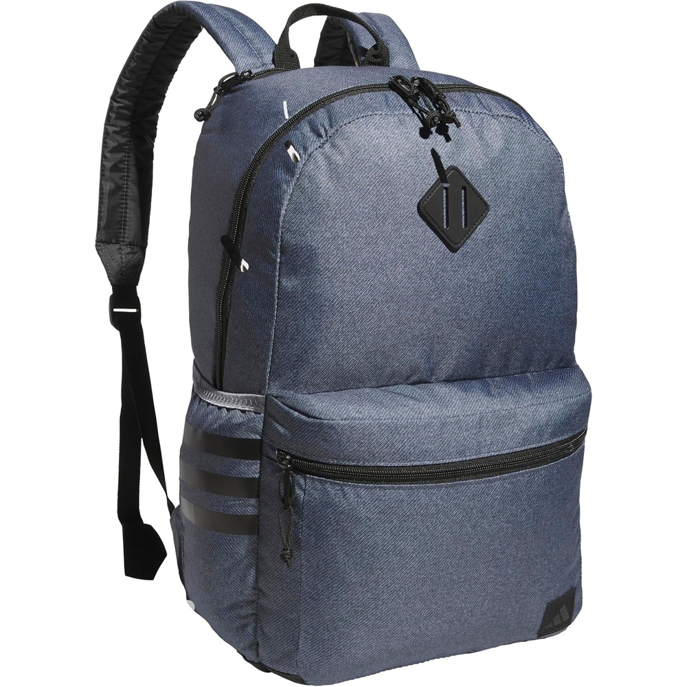 image:imageadidas Classic 3Stripe Backpack for Laptop School and Travel 28LTwill Onix GreyBlack