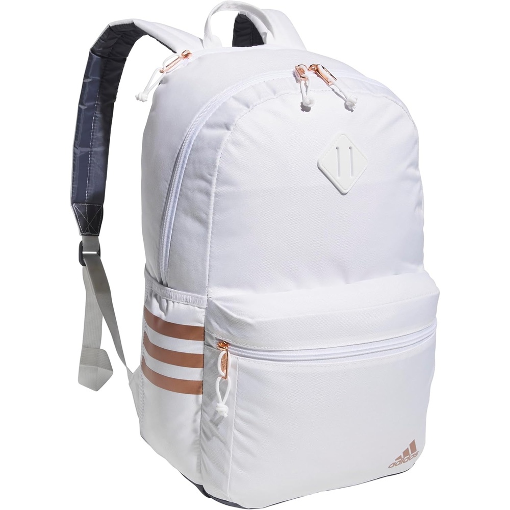 image:imageadidas Classic 3Stripe Backpack for Laptop School and Travel 28LWhiteRose GoldOnix Grey50