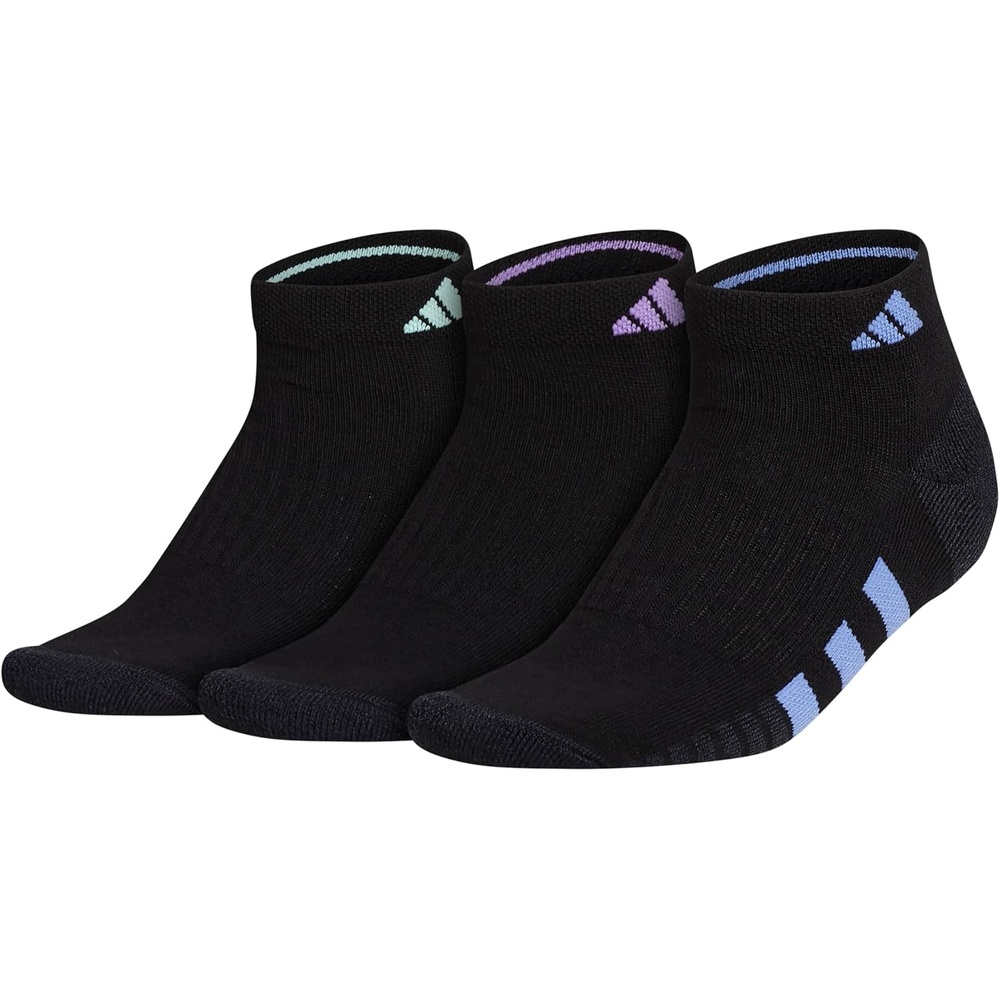 image:imageadidas Cushioned 30 3Pack Low CutBlackBlue FusionViolet Fusion Purple3