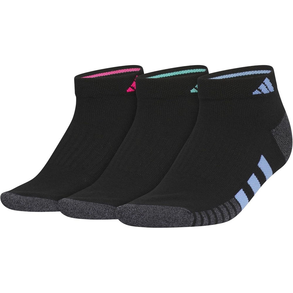 image:imageadidas Cushioned 30 3Pack Low CutBlackOnix GreyShock Pink3