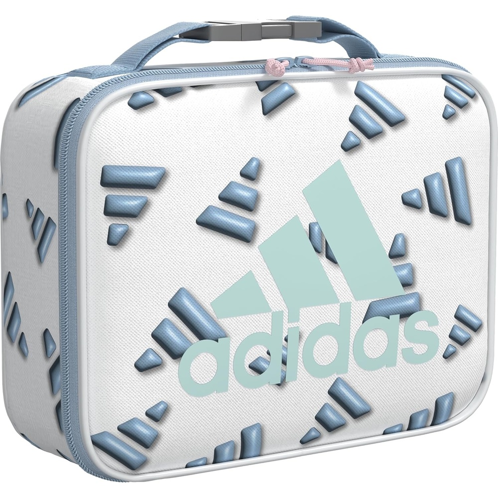 image:imageadidas Foundation Insulated Lunch Bag for men and women3d Aop WhiteClear Sky BlueSemi Flash Aqua Blue