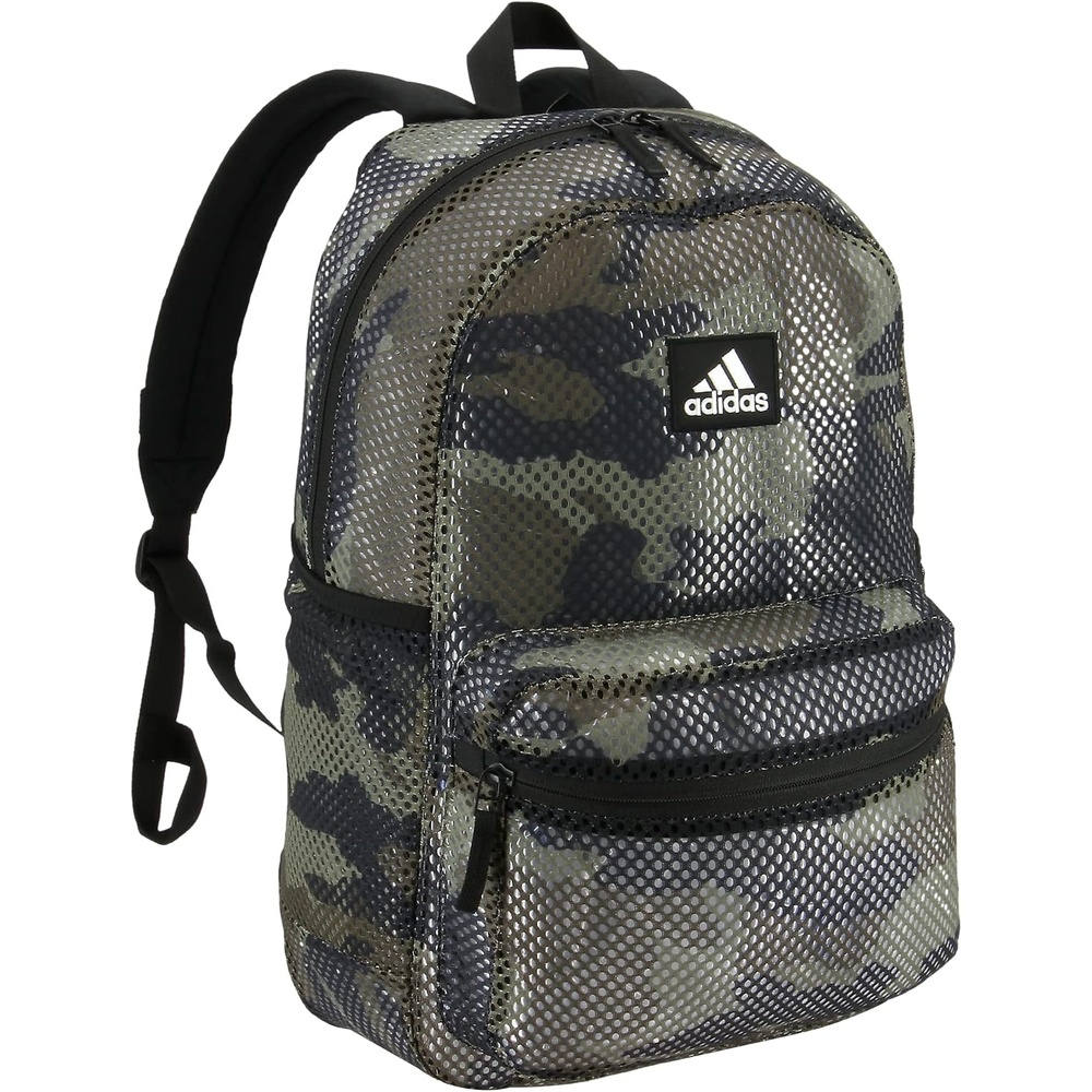 image:imageadidas Hermosa Mesh SeeThrough Backpack Festival Concert Stadium Beach Bag 29LCore Camo Legacy Green2