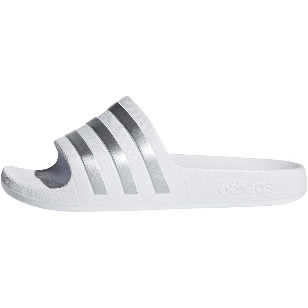 image:imageadidas Kids Adilette Aqua Slide SandalsWhiteSilver MetallicWhite