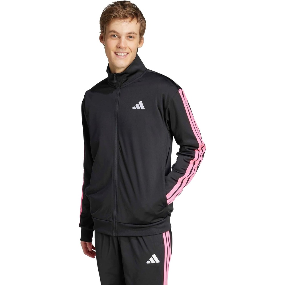 image:imageadidas Mens 3Stripes Tricot Track TopBlackLucid Pink