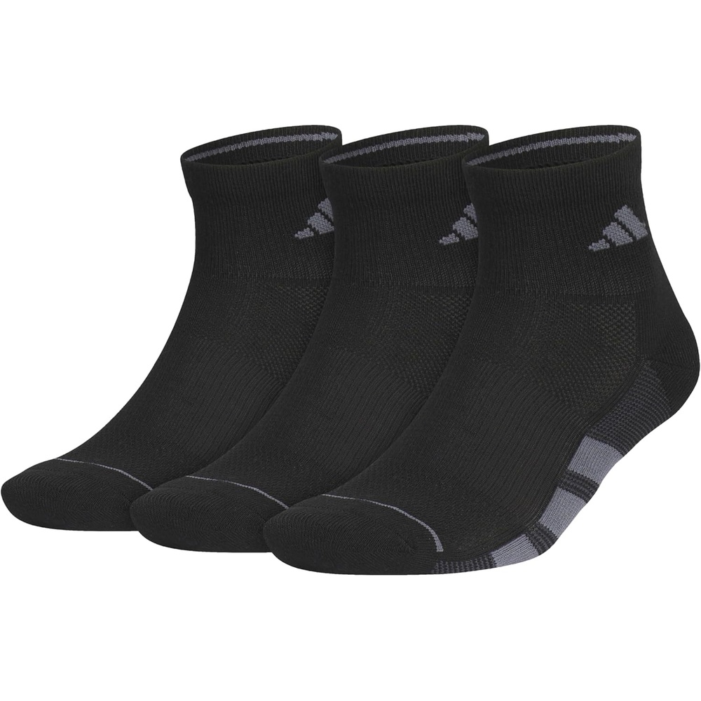 image:imageadidas Mens All Day Training Quarter Socks sports performance above the ankle height with cushioning for running 3PairBlackOnix GreyNight Grey