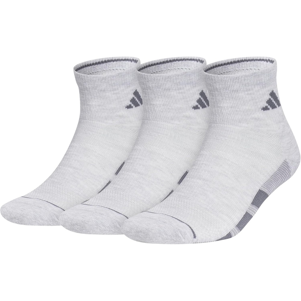 image:imageadidas Mens All Day Training Quarter Socks sports performance above the ankle height with cushioning for running 3PairCool Light HeatherOnix GreyGrey