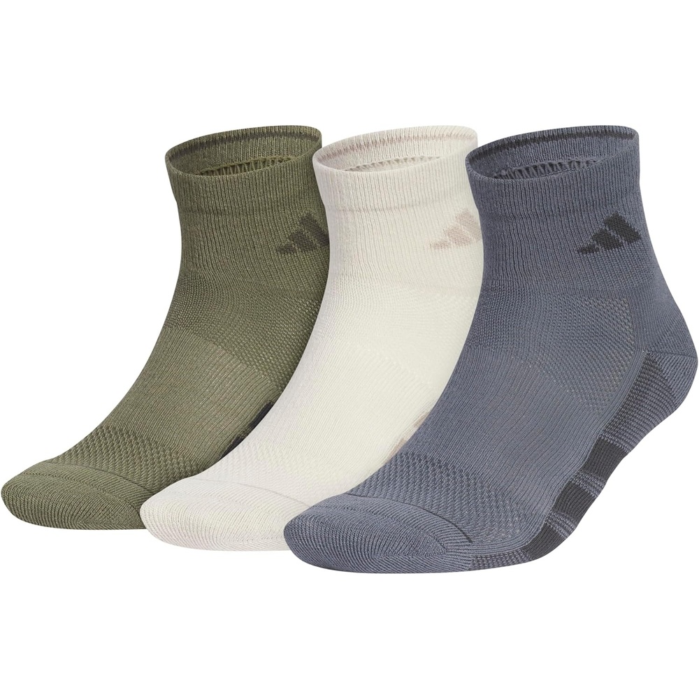 image:imageadidas Mens All Day Training Quarter Socks sports performance above the ankle height with cushioning for running 3PairOlive Strata GreenWonder Alumina GreyOnix Grey