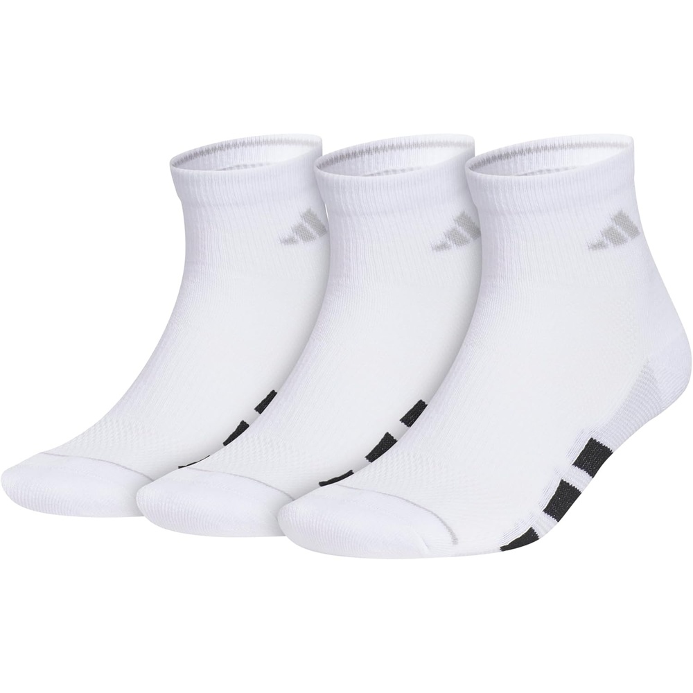 image:imageadidas Mens All Day Training Quarter Socks sports performance above the ankle height with cushioning for running 3PairWhiteBlackClear Onix Grey