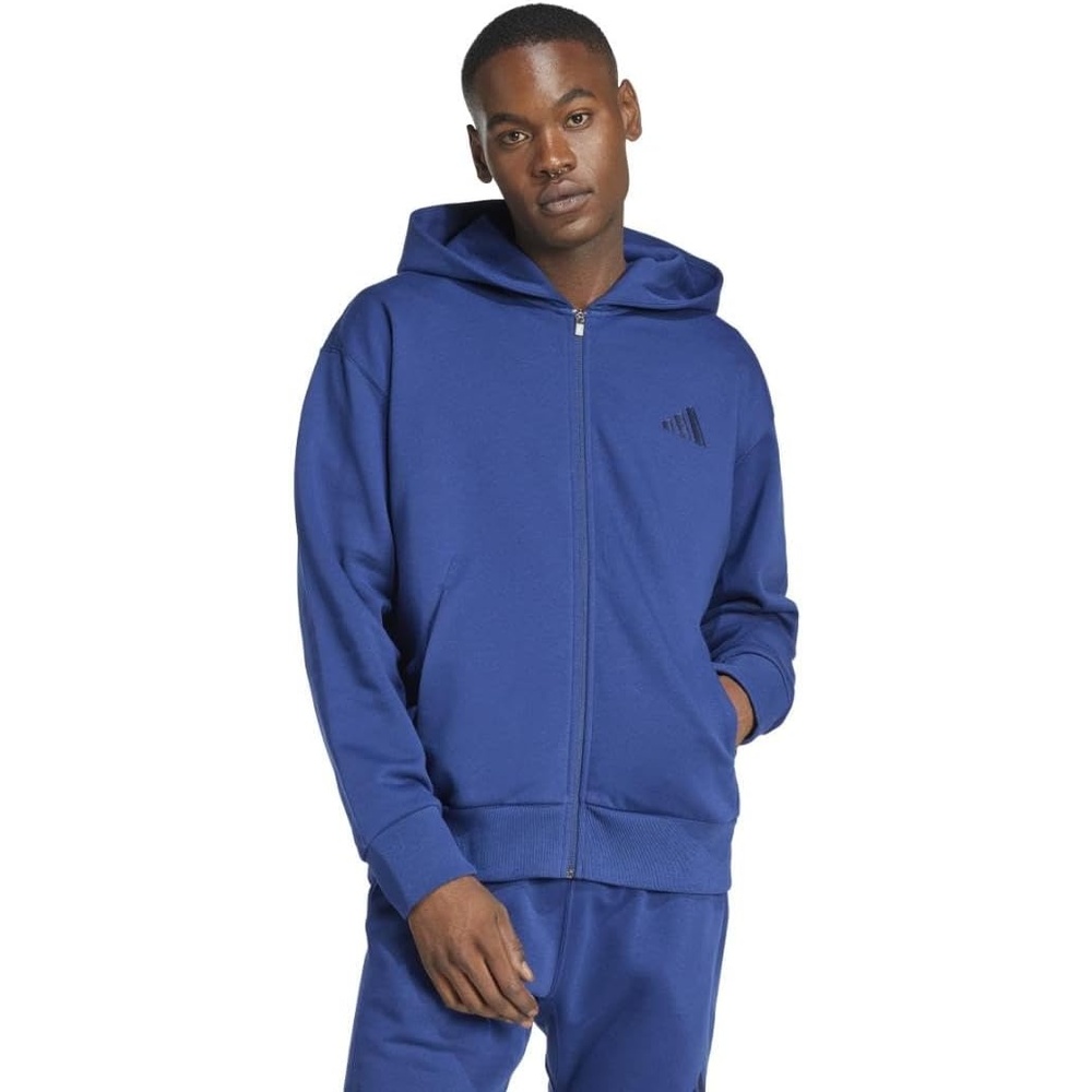 image:imageadidas Mens All Szn Fleece FullZip Hoodie SweatshirtDark BlueBlue