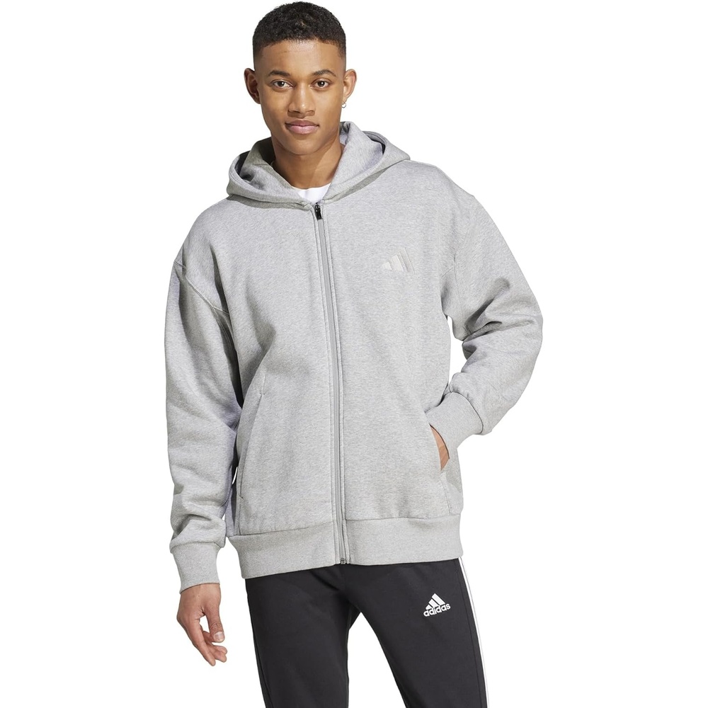image:imageadidas Mens All Szn Fleece FullZip Hoodie SweatshirtMedium Grey Heather