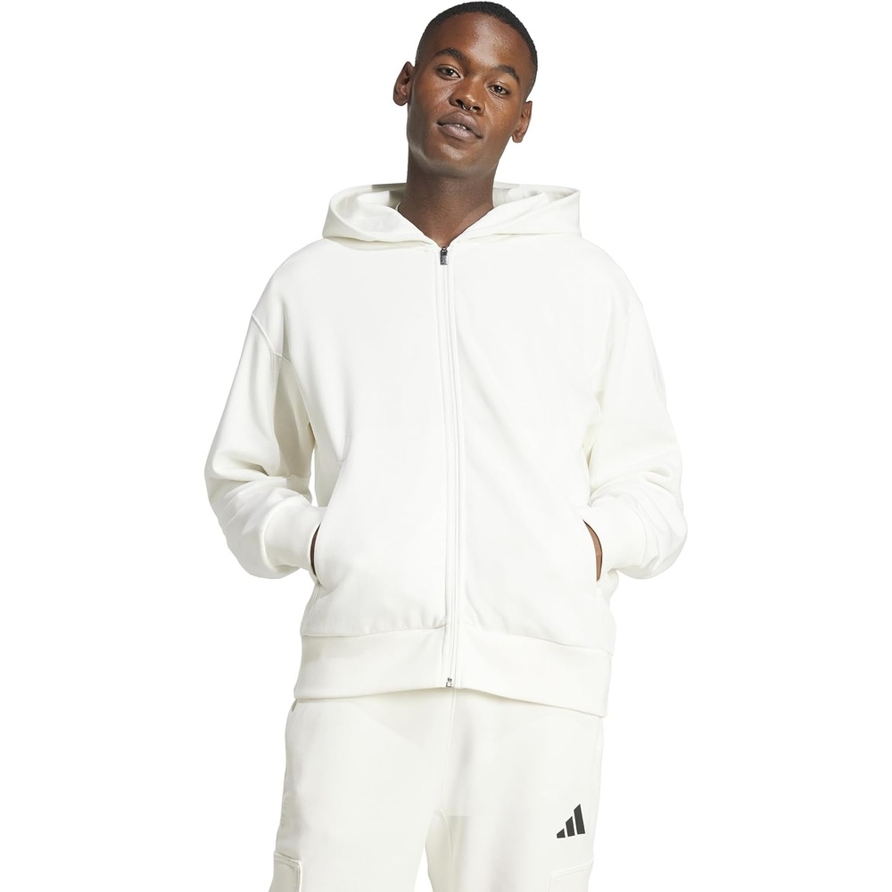 image:imageadidas Mens All Szn Fleece FullZip Hoodie SweatshirtOffwhite