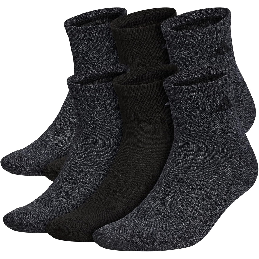 image:imageadidas Mens Athletic Cushioned 6Pack QuarterBlackOnix Grey