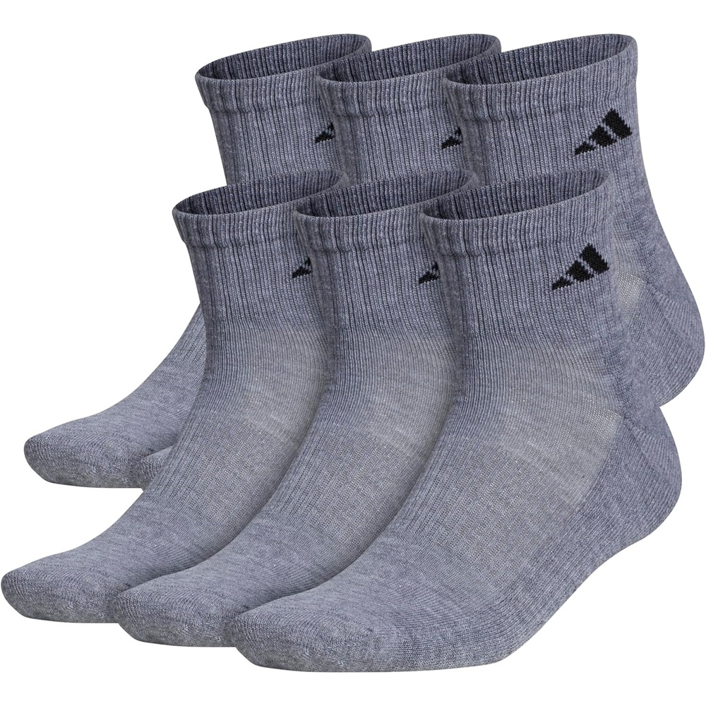 image:imageadidas Mens Athletic Cushioned 6Pack QuarterHeather GreyBlack