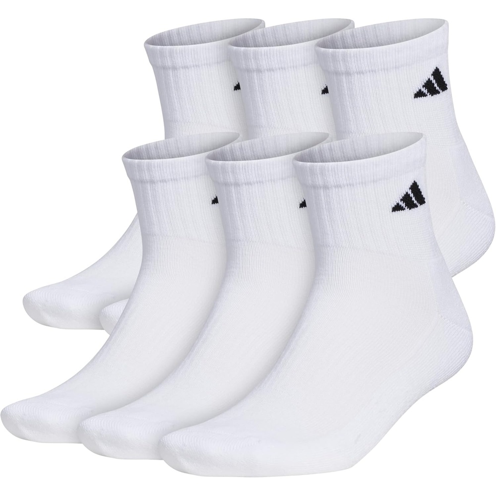 image:imageadidas Mens Athletic Cushioned 6Pack QuarterWhiteBlack