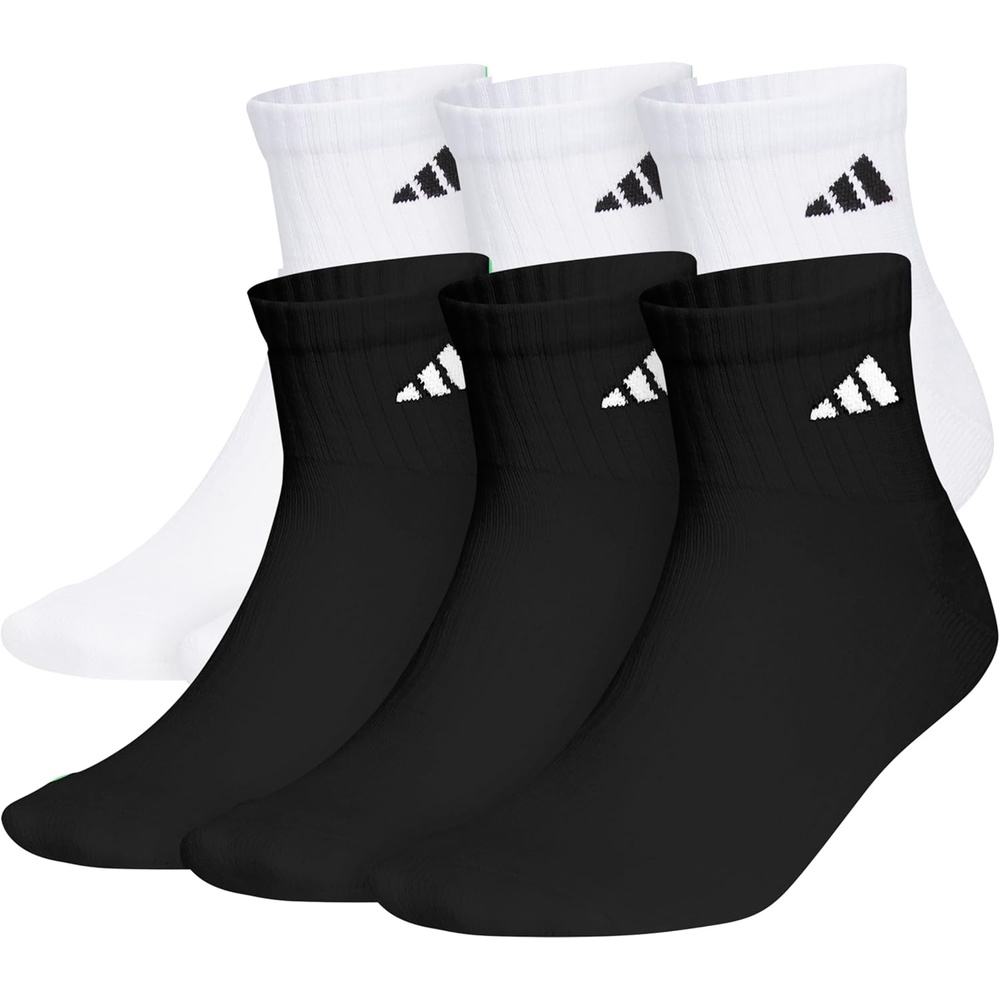 image:imageadidas Mens Athletic Cushioned 6Pack QuarterWhiteBlackWhite
