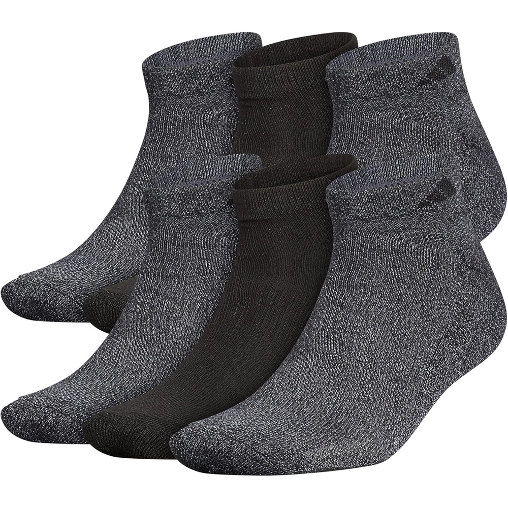 image:imageadidas Mens Athletic Cushioned Low Cut Ankle Socks 6 Pairs Durable amp ComfortableBlackOnix Grey