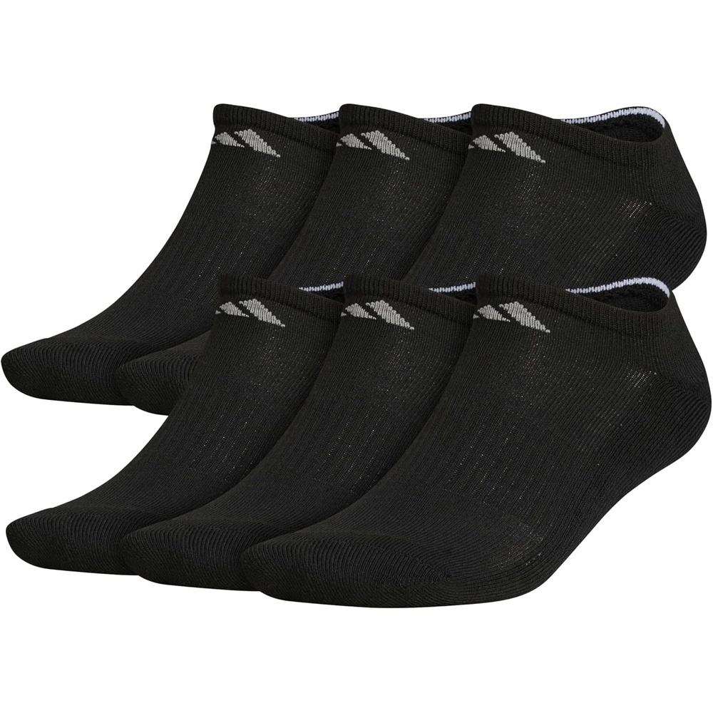image:imageadidas Mens Athletic Cushioned No Show Socks 6 Pairs Durable amp ComfortableBlackAluminum 2