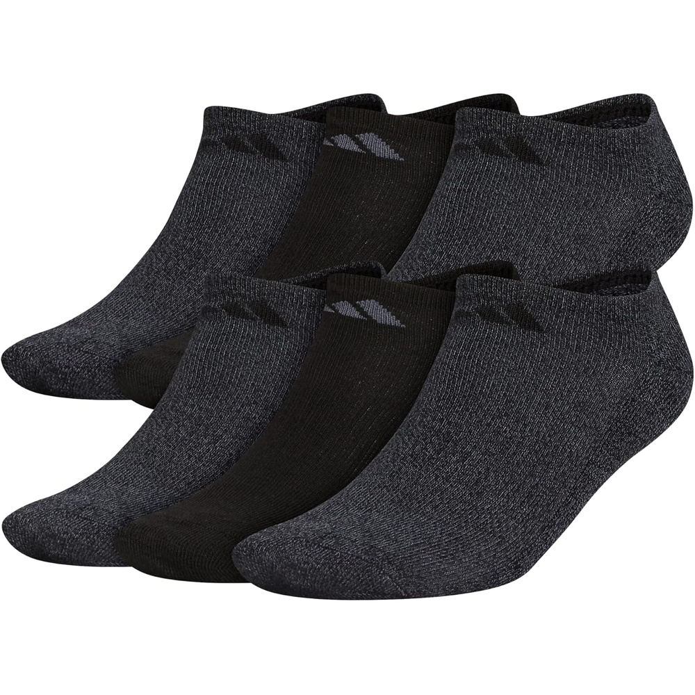 image:imageadidas Mens Athletic Cushioned No Show Socks 6 Pairs Durable amp ComfortableBlackOnix Grey
