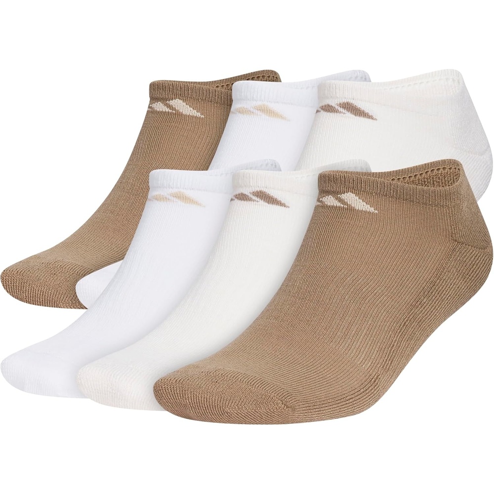 image:imageadidas Mens Athletic Cushioned No Show Socks 6 Pairs Durable amp ComfortableKhaki SixWhiteCrystal Linen Beige