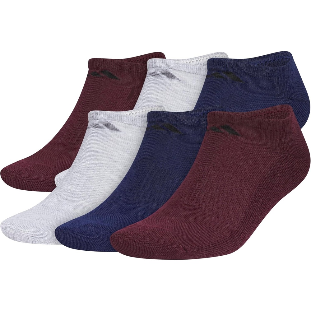 image:imageadidas Mens Athletic Cushioned No Show Socks 6 Pairs Durable amp ComfortableMaroonCool Light HeatherDark Blue