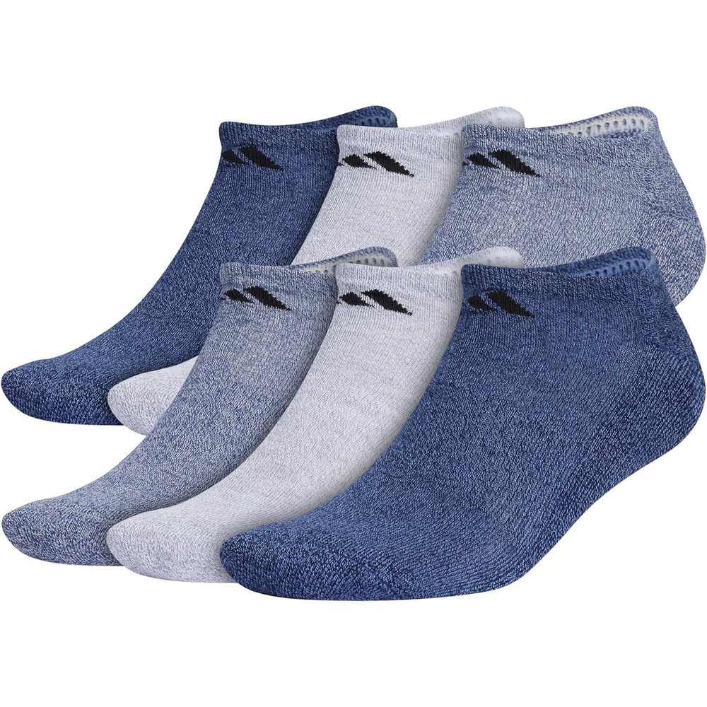 image:imageadidas Mens Athletic Cushioned No Show Socks 6 Pairs Durable amp ComfortableTech Indigo BlueGreyUniversity Navy