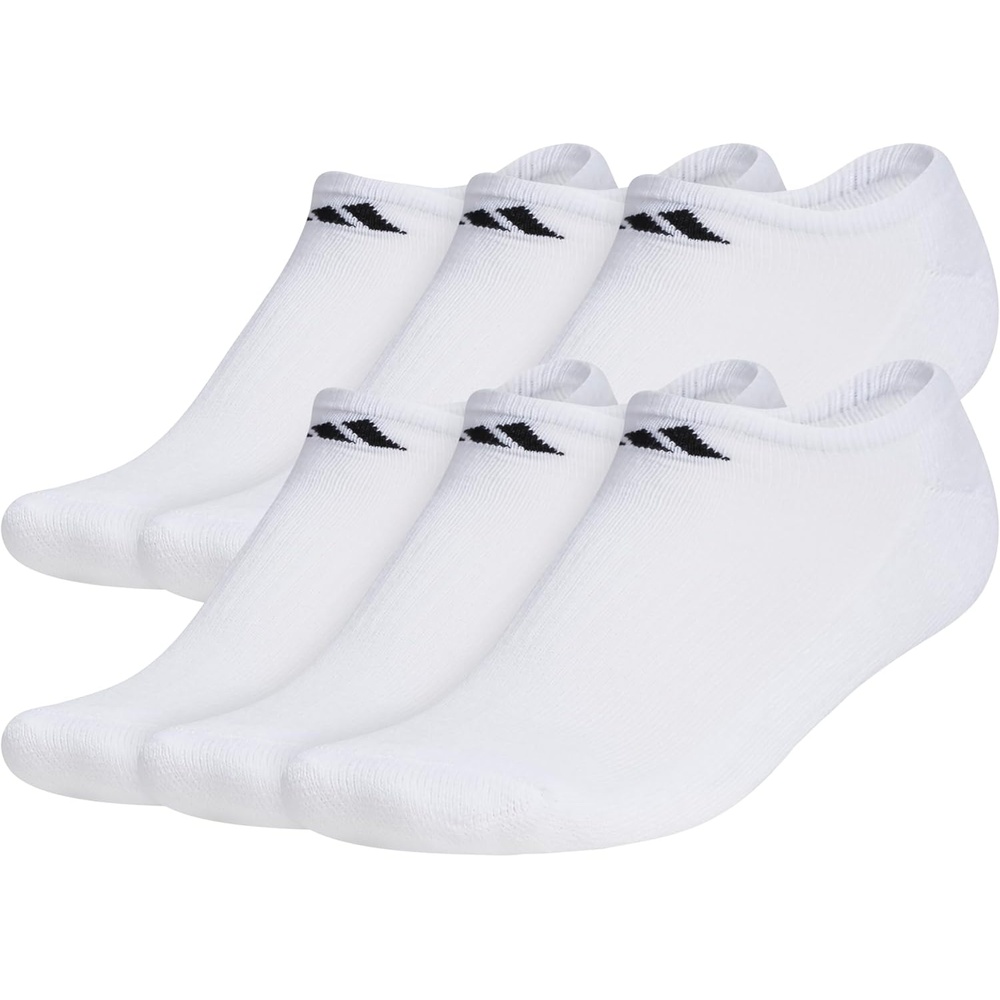 image:imageadidas Mens Athletic Cushioned No Show Socks 6 Pairs Durable amp ComfortableWhiteBlack