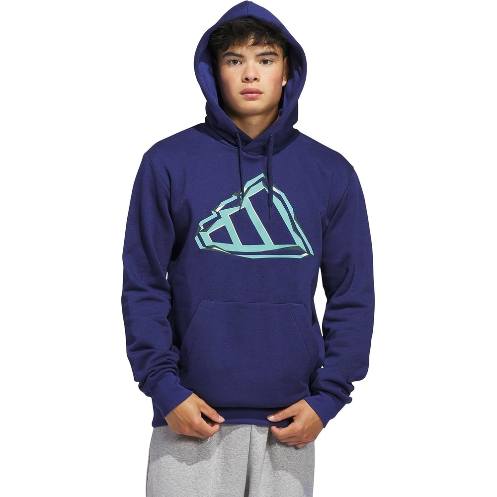 image:imageadidas Mens Big Logo Graphic HoodieDark BlueGreen