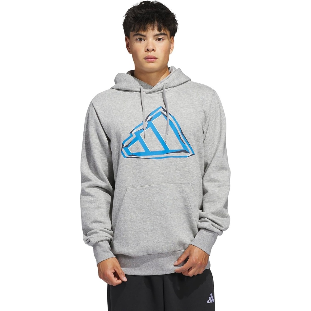 image:imageadidas Mens Big Logo Graphic HoodieMedium Grey HeatherBlue
