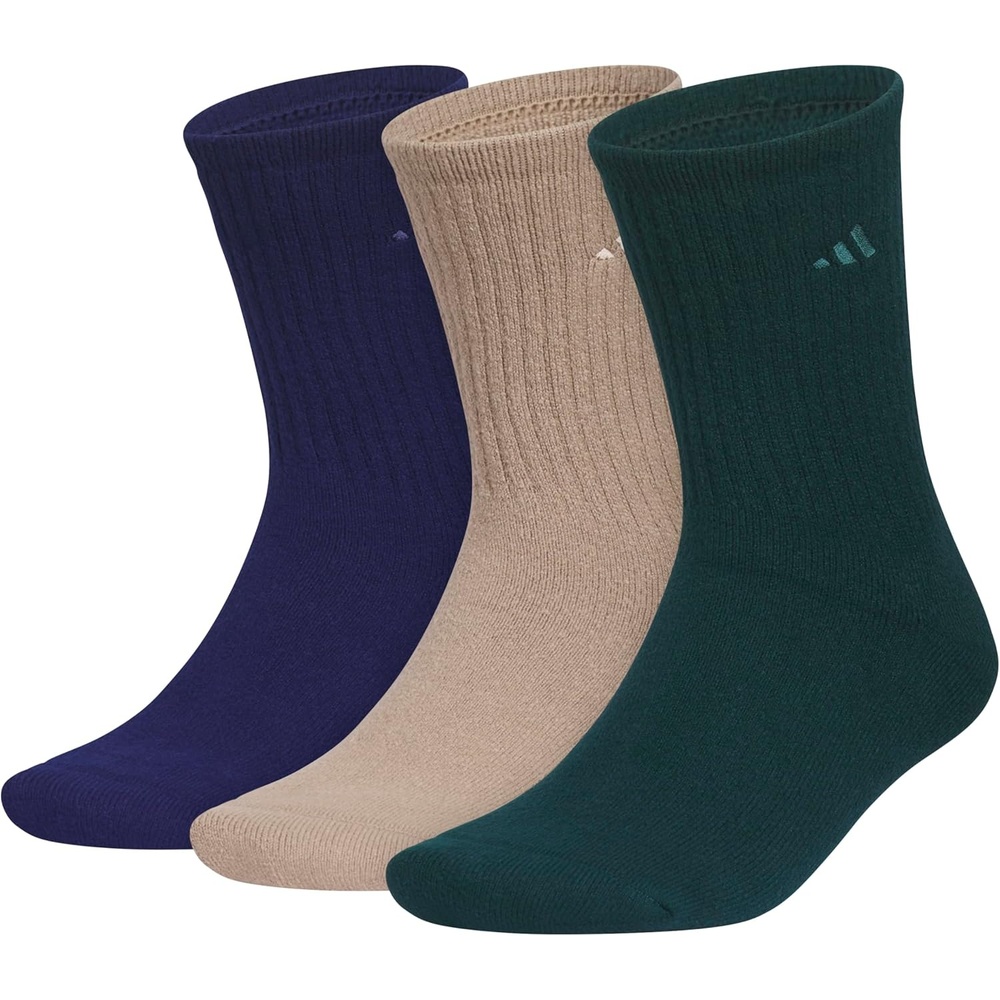 image:imageadidas Mens Cushioned Comfort Crew Socks 3 Pairs Super Soft amp CozyDark BlueChalky BrownAurora Green Ivy
