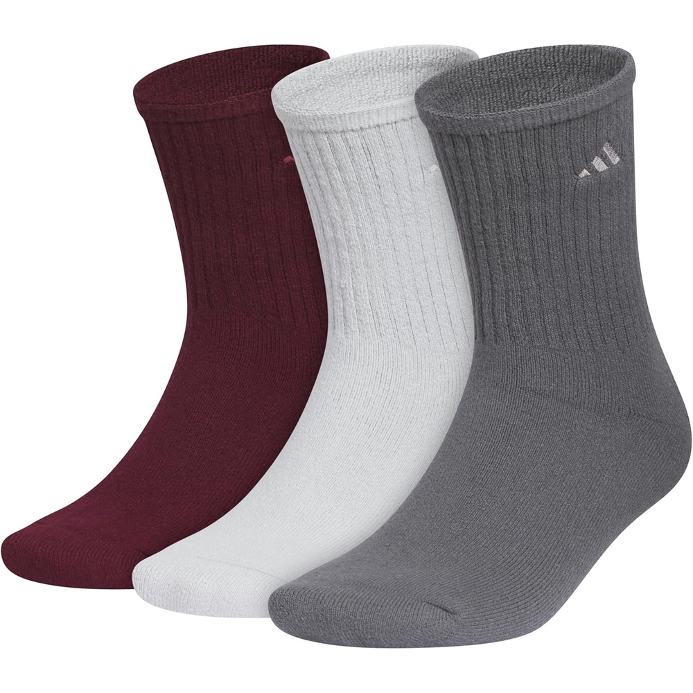 image:imageadidas Mens Cushioned Comfort Crew Socks 3 Pairs Super Soft amp CozyMaroonClear Onix GreyGrey Five2