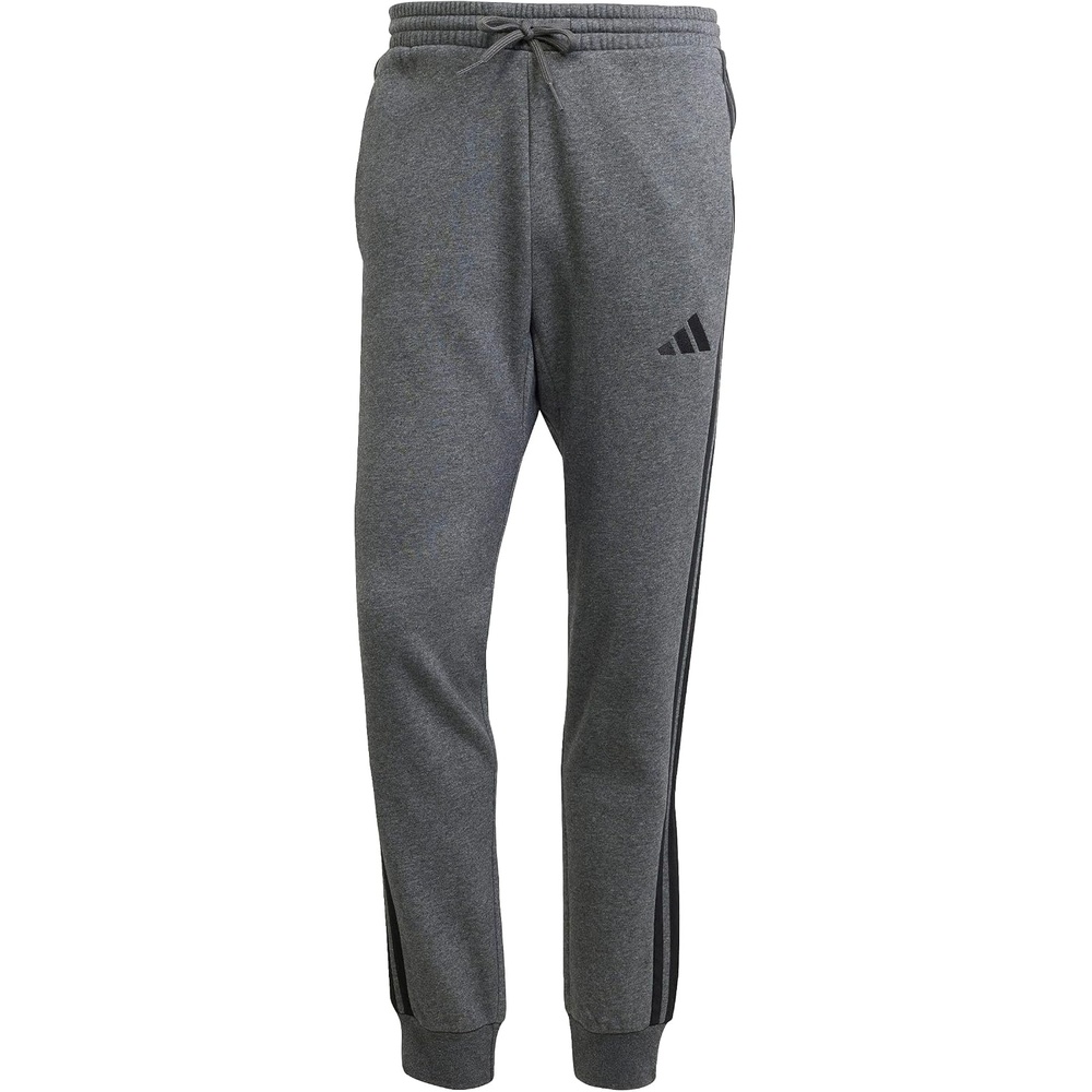 image:imageadidas Mens Essentials 3Stripes Fleece PantsDark Grey HeatherBlack