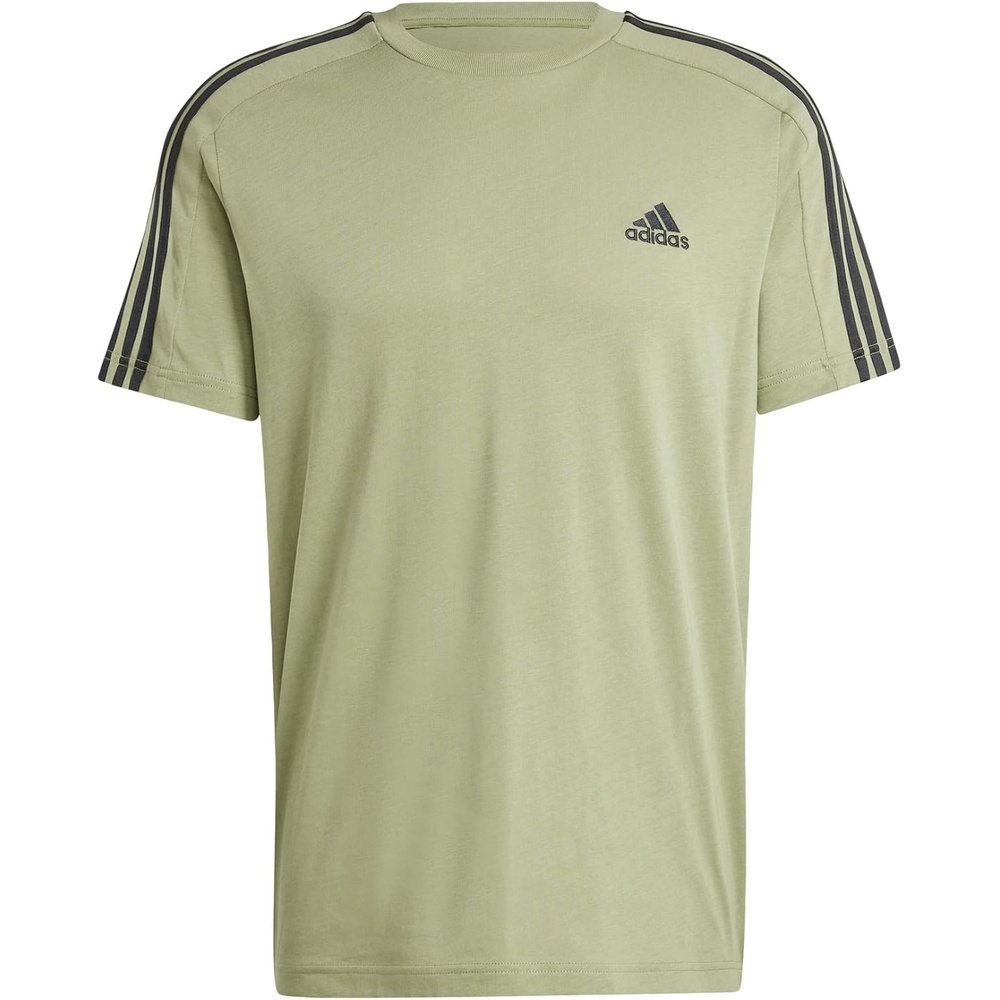 image:imageadidas Mens Essentials 3Stripes Single Jersey TShirtTent Green