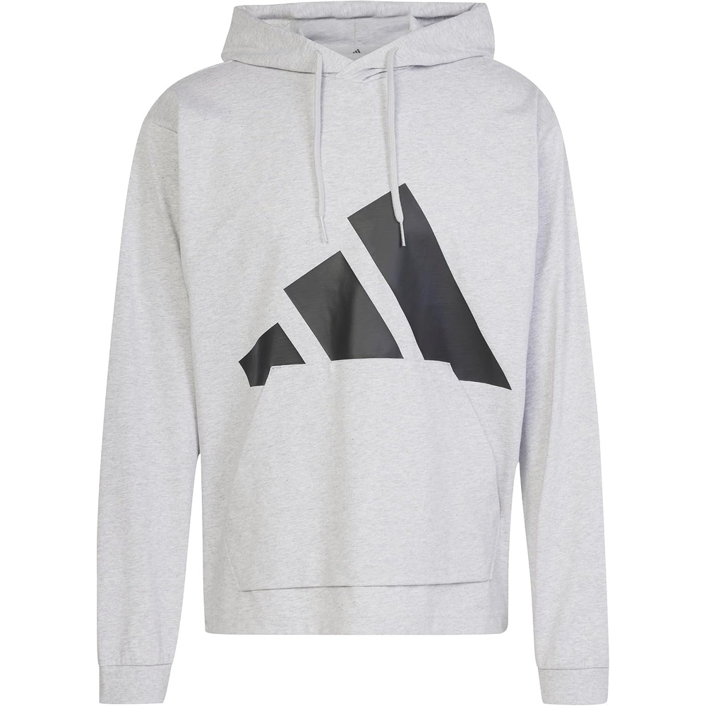 image:imageadidas Mens Essentials Big Logo Single Jersey HoodieLight Grey HeatherBlack