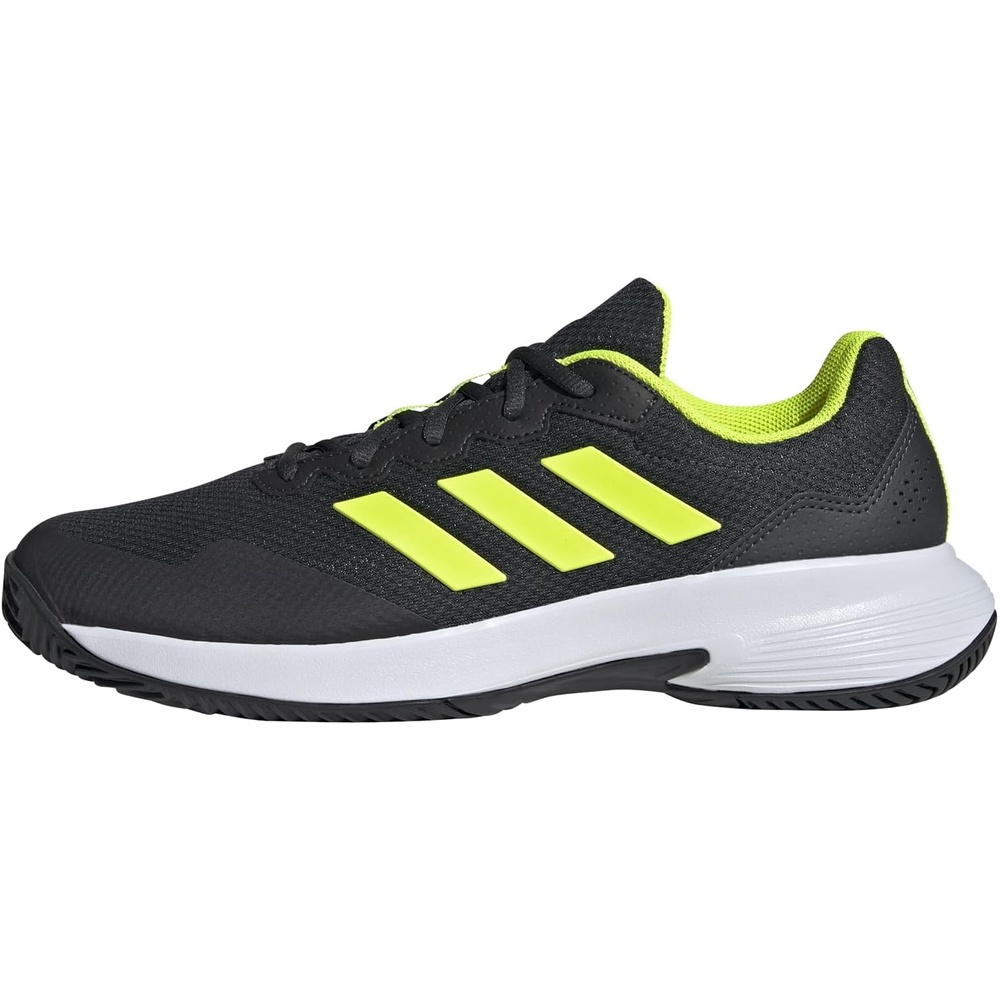 image:imageadidas Mens Gamecourt 2 Tennis ShoesCarbon Lucid Lemon Ftwr White